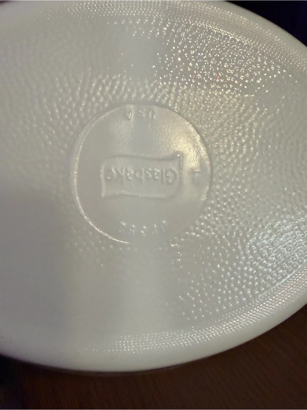 Mid Century Glasbake J-2352 Green Flower Divided Baking Dish Milk Glass